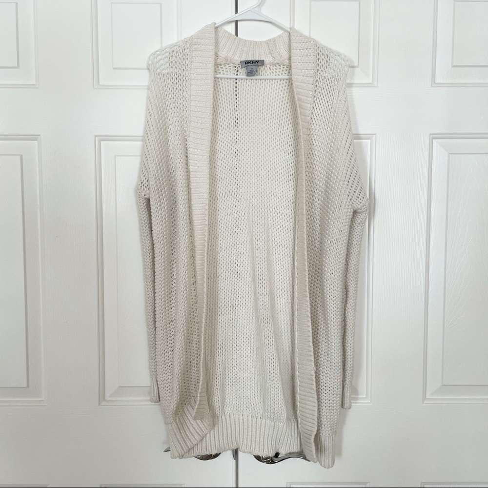 (XS) DKNY Soft White Knitted Cardigan